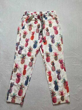 New 00 0 2P J.Crew x Ratti painted pineapple Seaside pull on pants